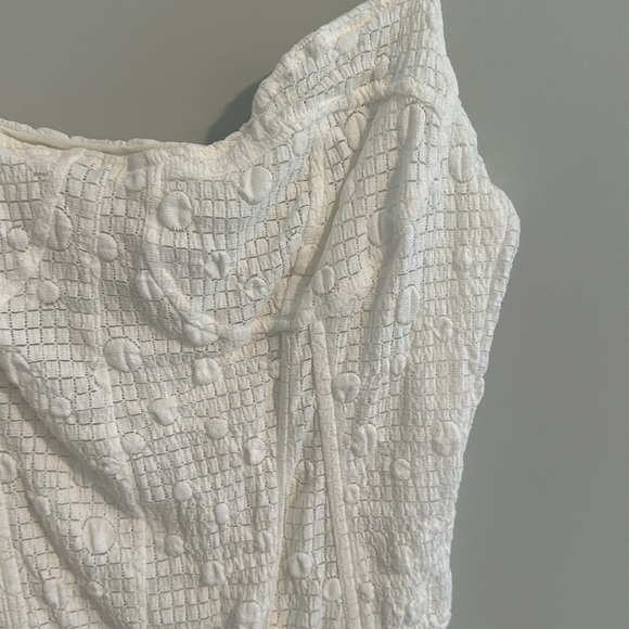 White polka dot bodysuit top ASTR the label large - Picture 4 of 5